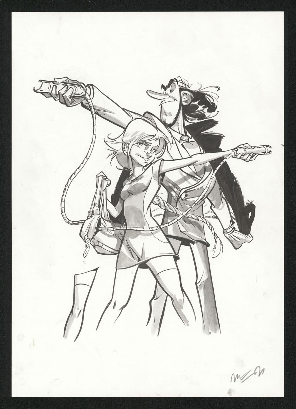 Couverture originale - José Luis Munuera - Encre de Chine et lavis sur papier - 5527