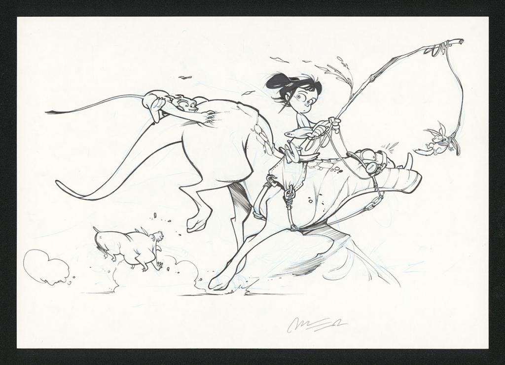 Illustration originale pour la bible graphique pour un dessin animé - José Luis Munuera - Feutre et encre de Chine sur papier - 5530