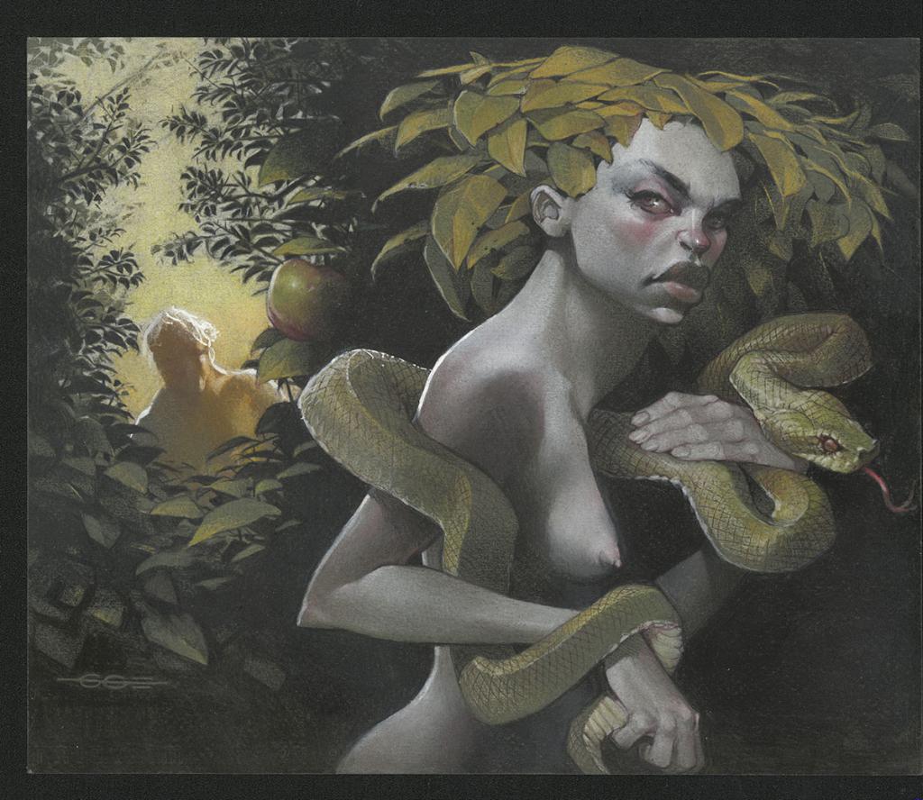 Illustration originale - Guillermo Gonzalez - Crayon de couleur sur papier teinté - 5557