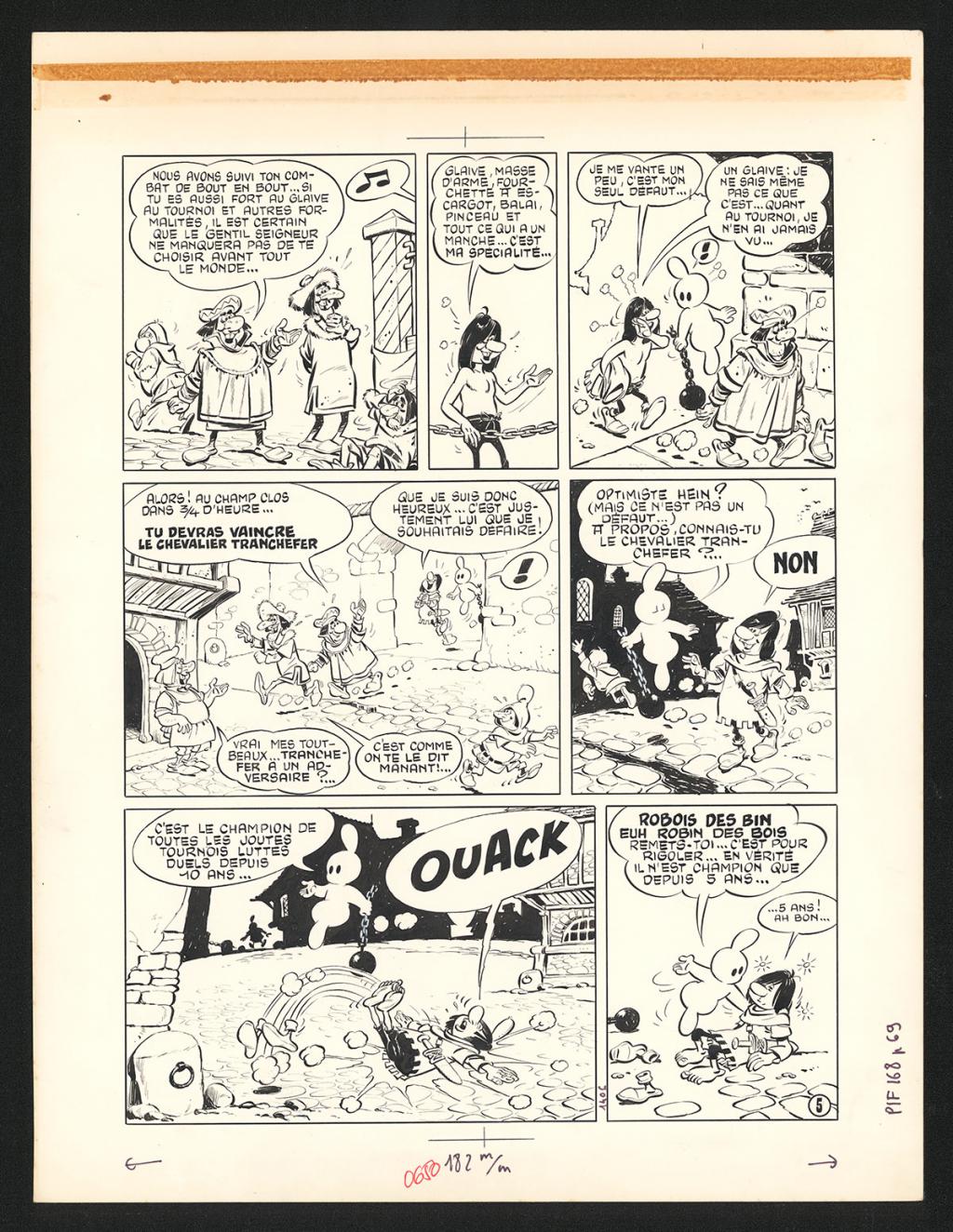 Planche originale 05 et son calque avec indications de couleurs - Jean Cézard - Encre de Chine sur papier - 5585