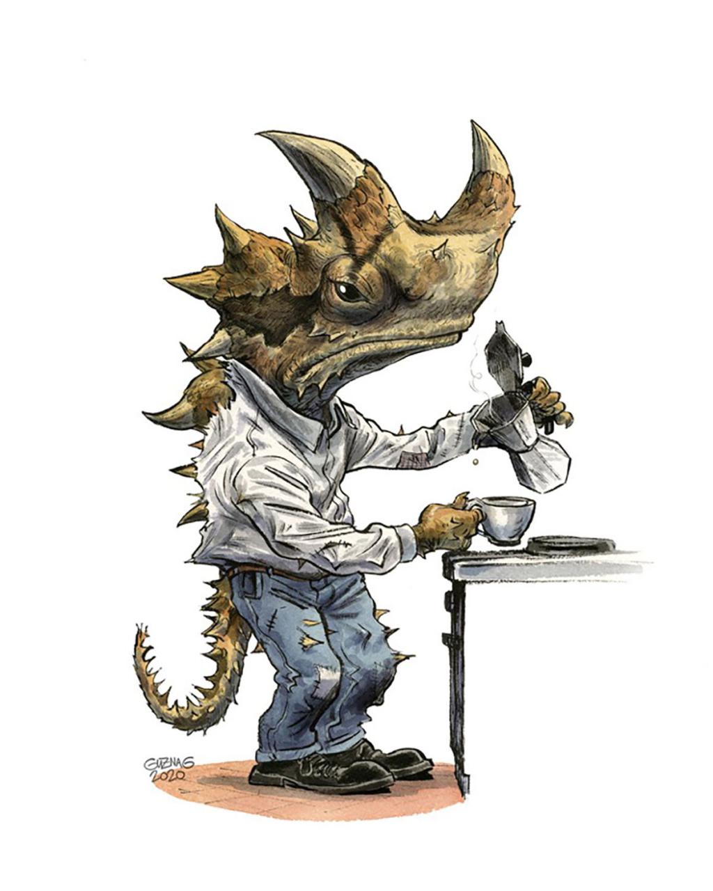 Illustration originale, 
I gotta feeling that today's gonna be a good, good day - Guznag - Encres acryliques sur papier aquarelle - 5657