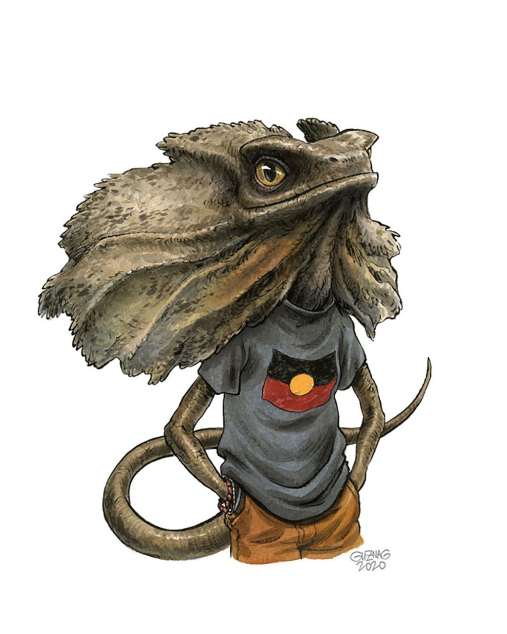 Illustration originale, 
Kingii - Guznag - Encres acryliques sur papier aquarelle - 5668