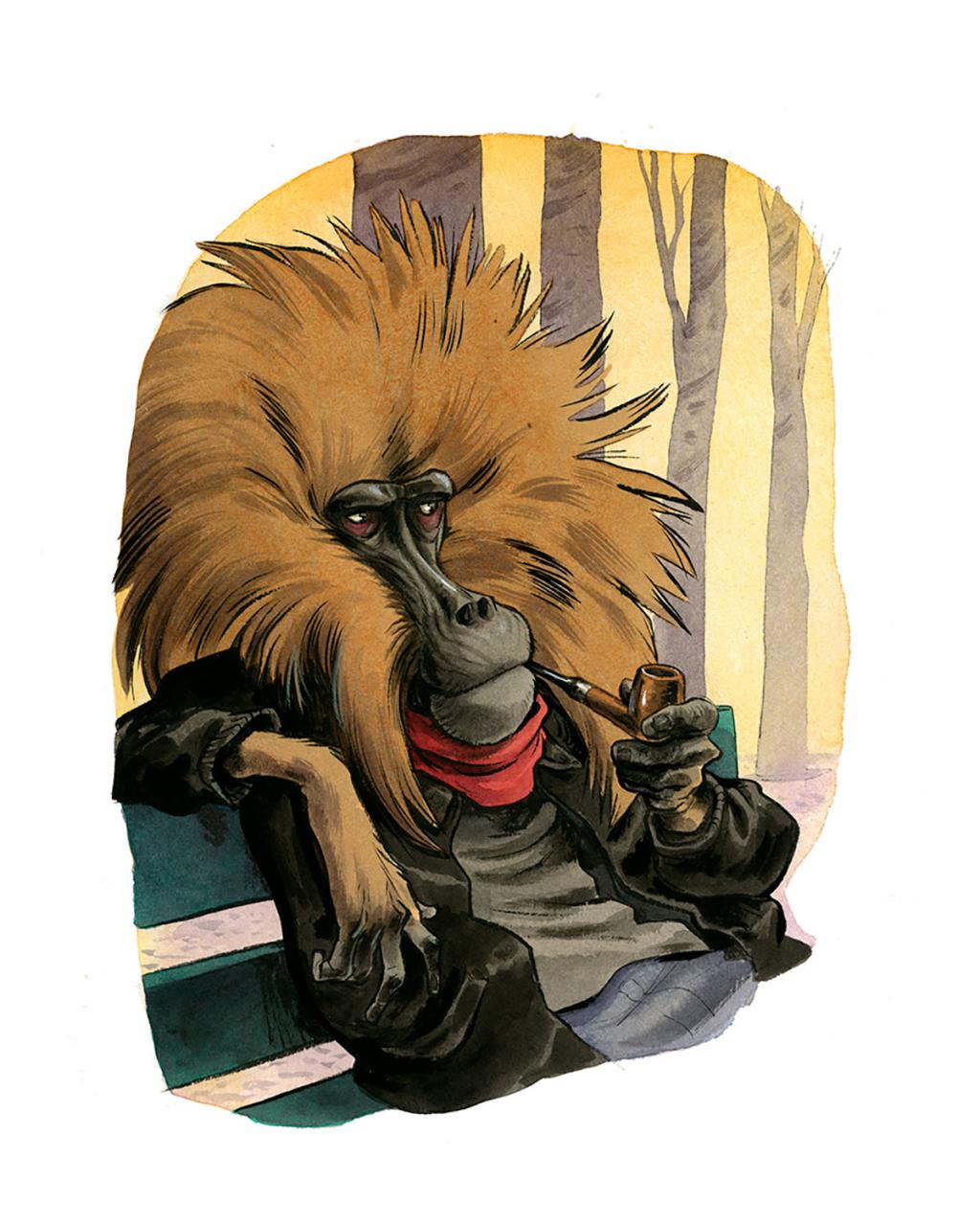 Illustration originale - toujours la banane - Guznag - Encres acryliques sur papier aquarelle - 5647