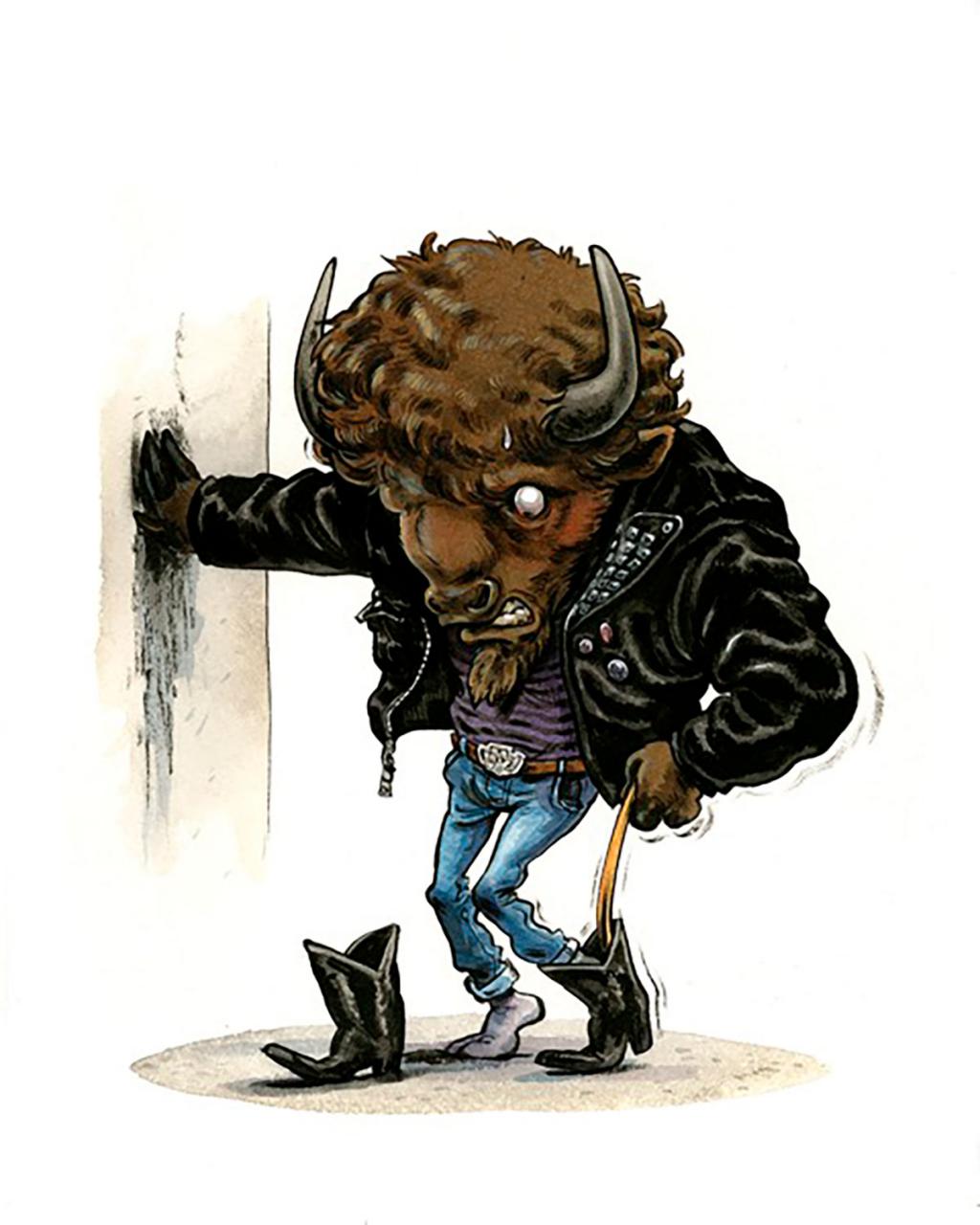 Illustration originale - Fuckin' santiags - Guznag - Encres acryliques sur papier aquarelle - 5673