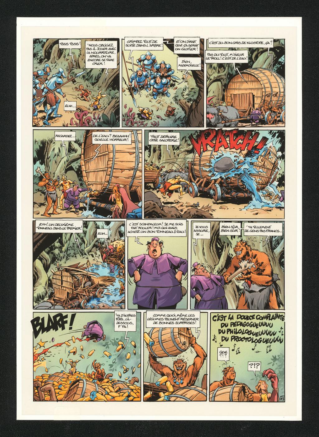 Mise en couleur originale réalisée par Claude Guth, de la planche n°13, accompagnée de son rhodoïde - Jean-Louis Mourier - Gouache et encre de couleur sur papier - 5336