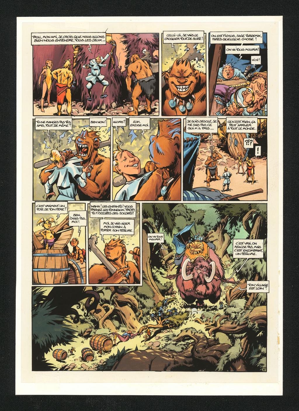 Mise en couleur originale réalisée par Claude Guth, de la planche n°15, accompagnée de son rhodoïde - Jean-Louis Mourier - Gouache et encre de couleur sur papier - 5337