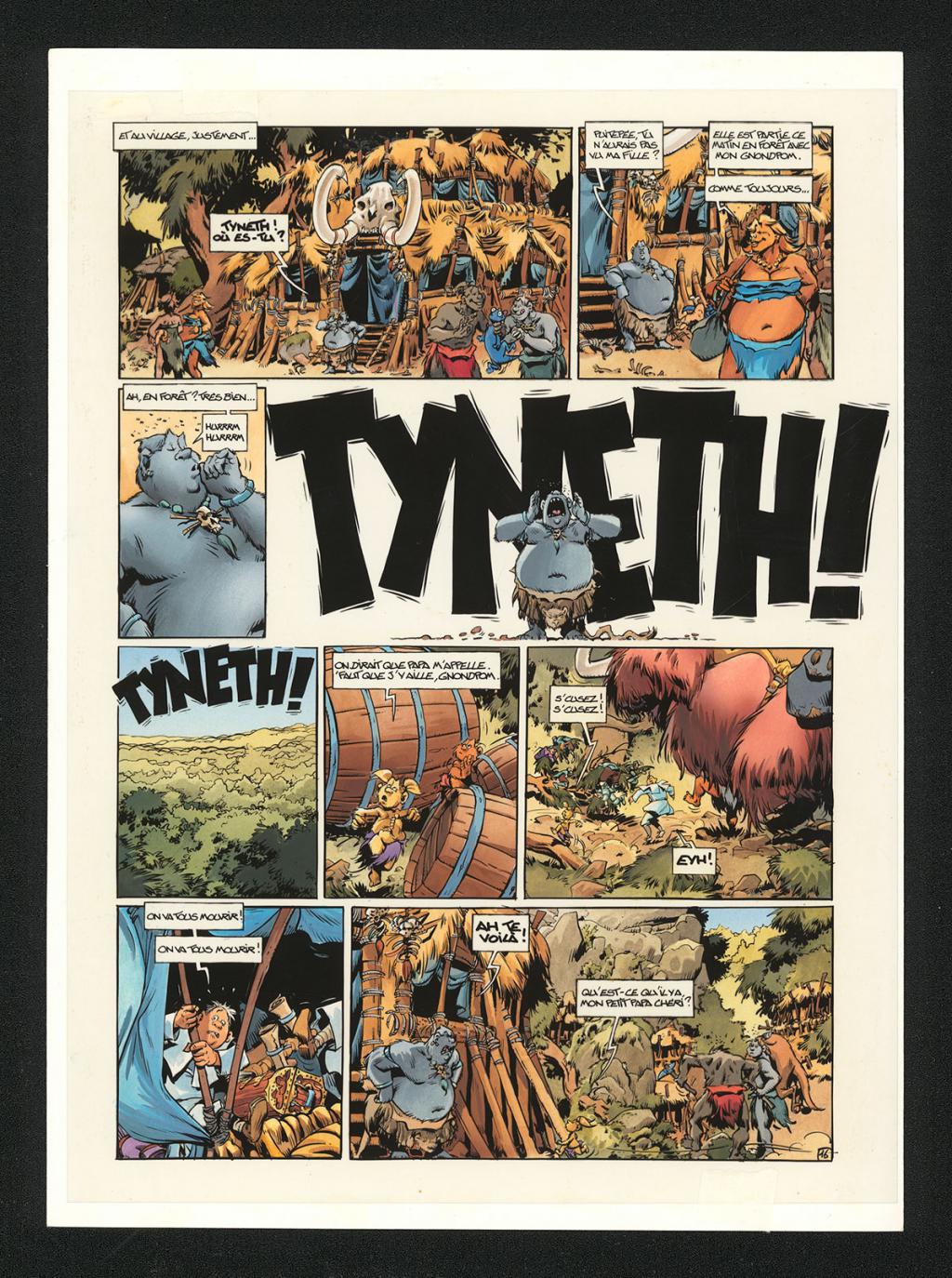 Mise en couleur originale réalisée par Claude Guth, de la planche n°16, accompagnée de son rhodoïde - Jean-Louis Mourier - Gouache et encre de couleur sur papier - 5338