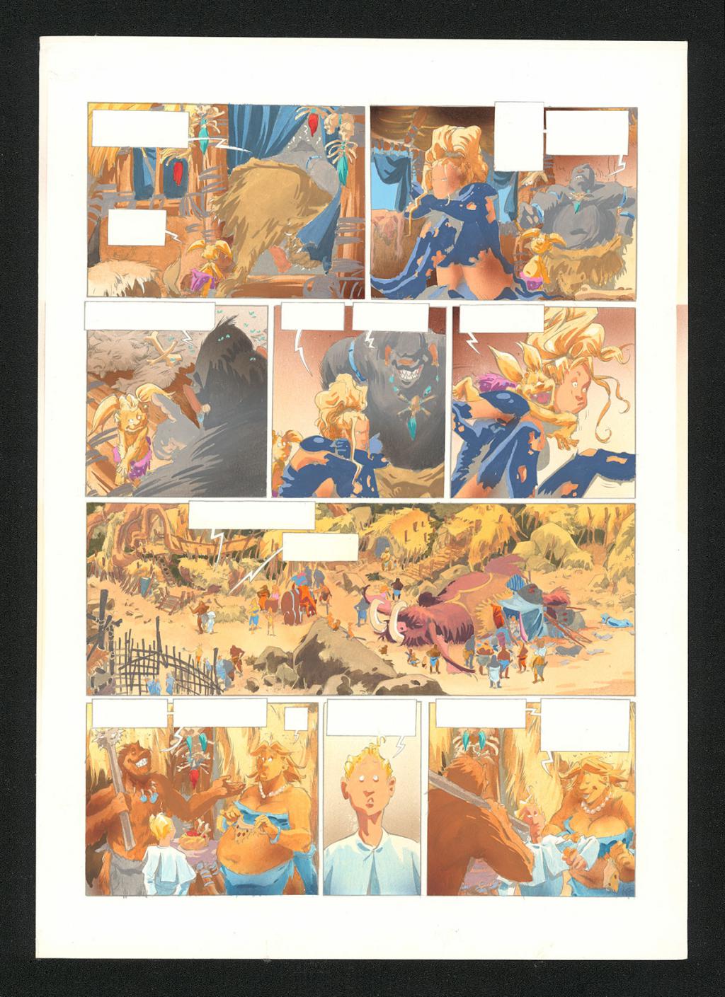 Mise en couleur originale réalisée par Claude Guth, de la planche n°17, accompagnée de son rhodoïde - Jean-Louis Mourier - Gouache et encre de couleur sur papier - 5339