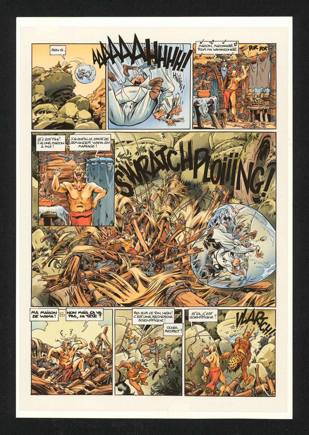 Mise en couleur originale réalisée par Claude Guth, de la planche n°17, accompagnée de son rhodoïde - Jean-Louis Mourier - Gouache et encre de couleur sur papier - 5718