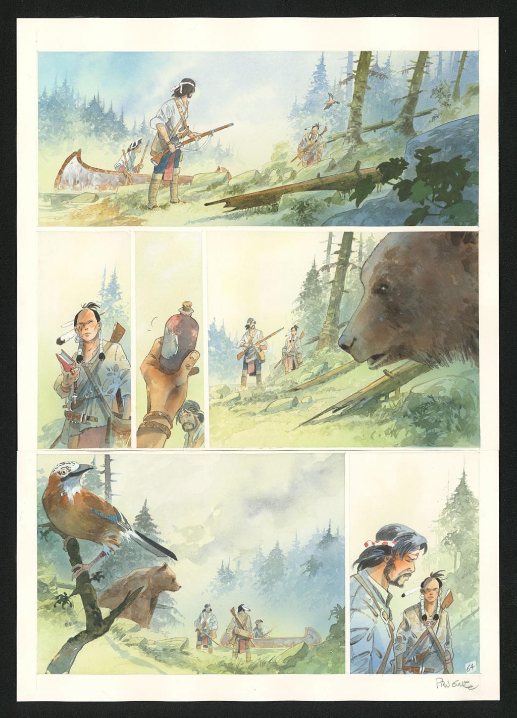 Planche originale n°64 - Patrick Prugne - Aquarelle et crayon sur papier - 5846