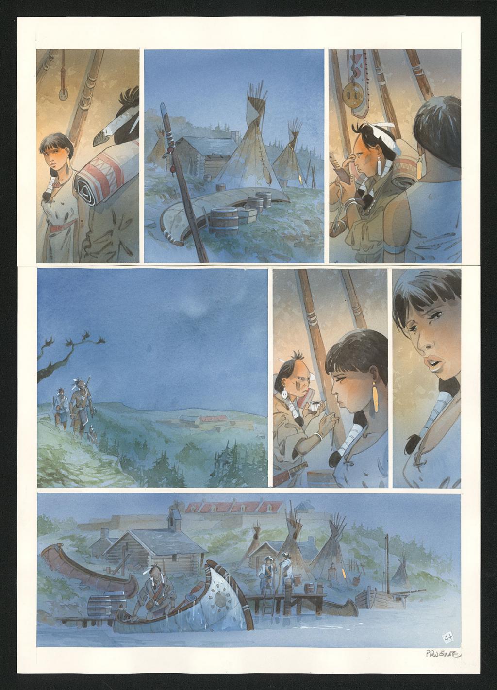 Planche originale n°44 - Patrick Prugne - Aquarelle et crayon sur papier - 5341