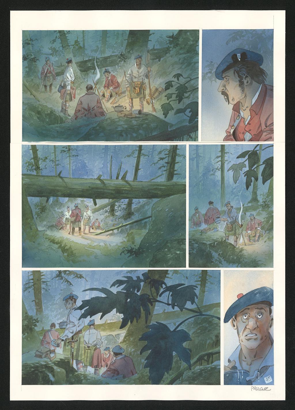 Planche originale n°45 - Patrick Prugne - Aquarelle et crayon sur papier - 5342