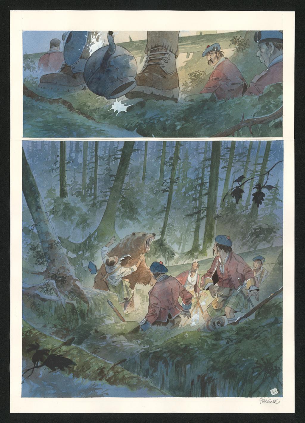 Planche originale n°46 - Patrick Prugne - Aquarelle et crayon sur papier - 5849