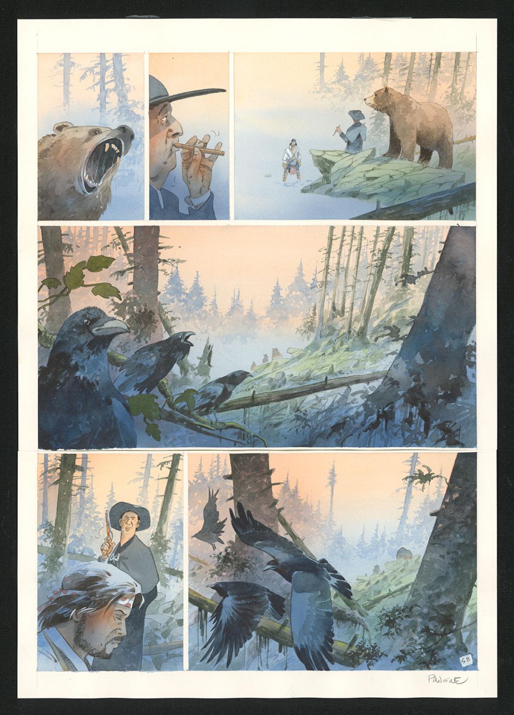 Planche originale n°58 - Patrick Prugne - Aquarelle et crayon sur papier - 5850