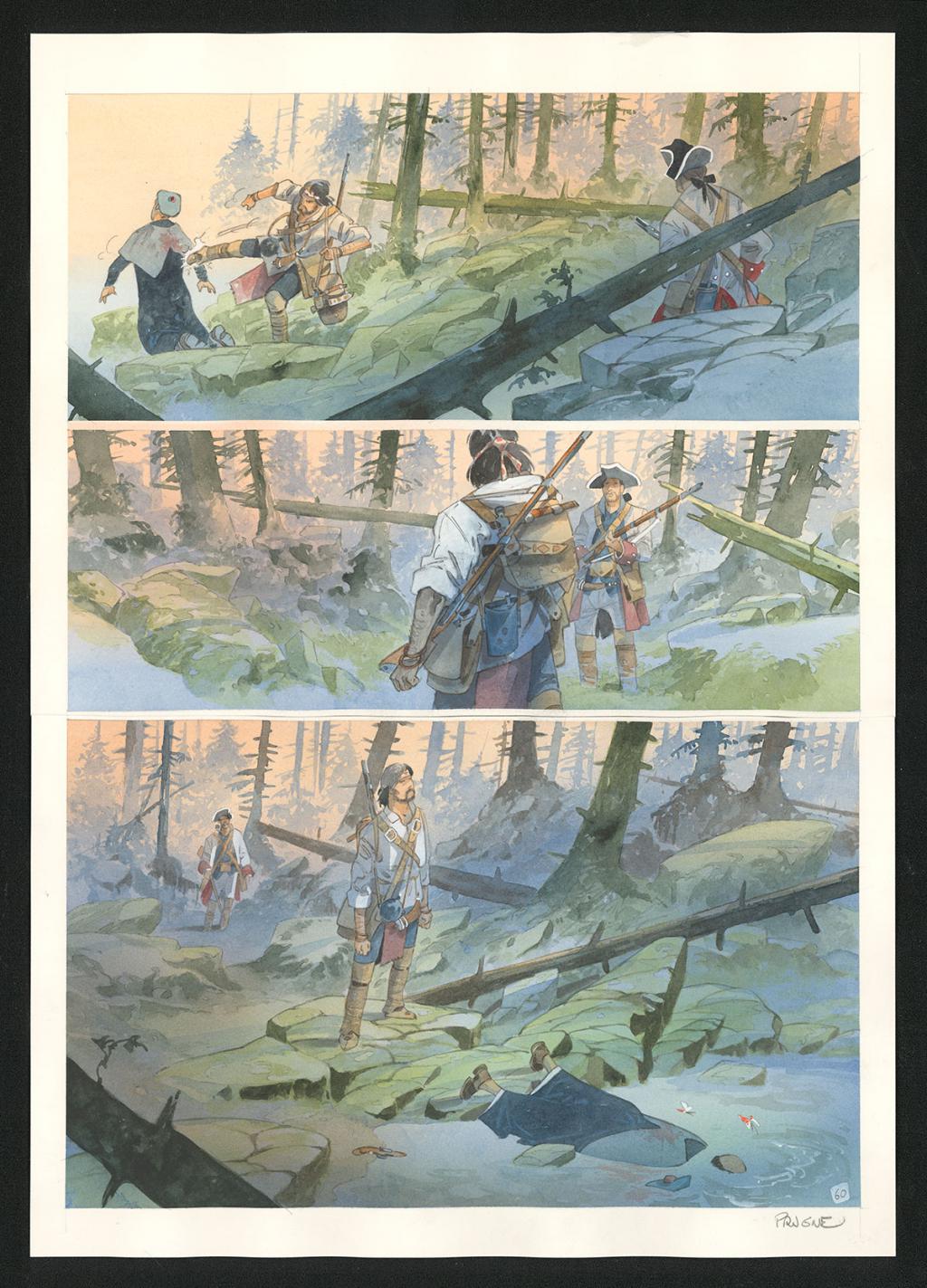 Planche originale n°60 - Patrick Prugne - Aquarelle et crayon sur papier - 5851