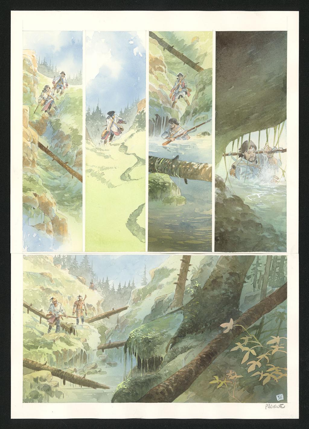 Planche originale n°36 - Patrick Prugne - Aquarelle et crayon sur papier - 5852