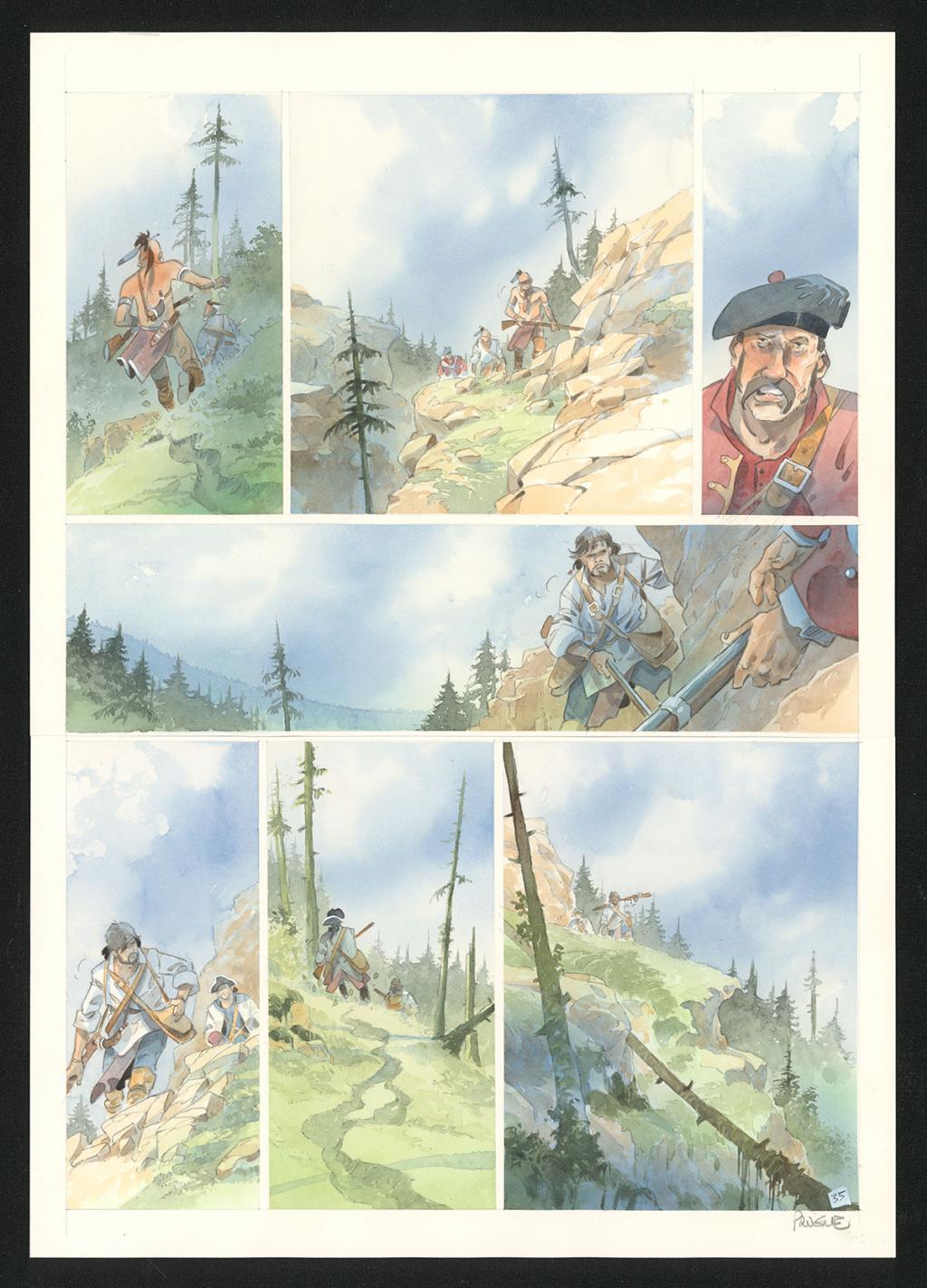 Planche originale n°35 - Patrick Prugne - Aquarelle et crayon sur papier - 5345