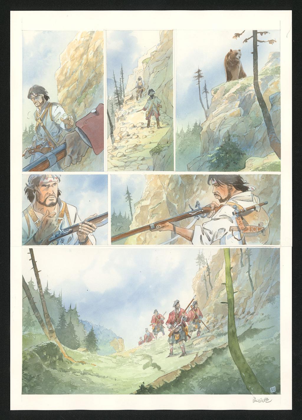 Planche originale n°32 - Patrick Prugne - Aquarelle et crayon sur papier - 5347