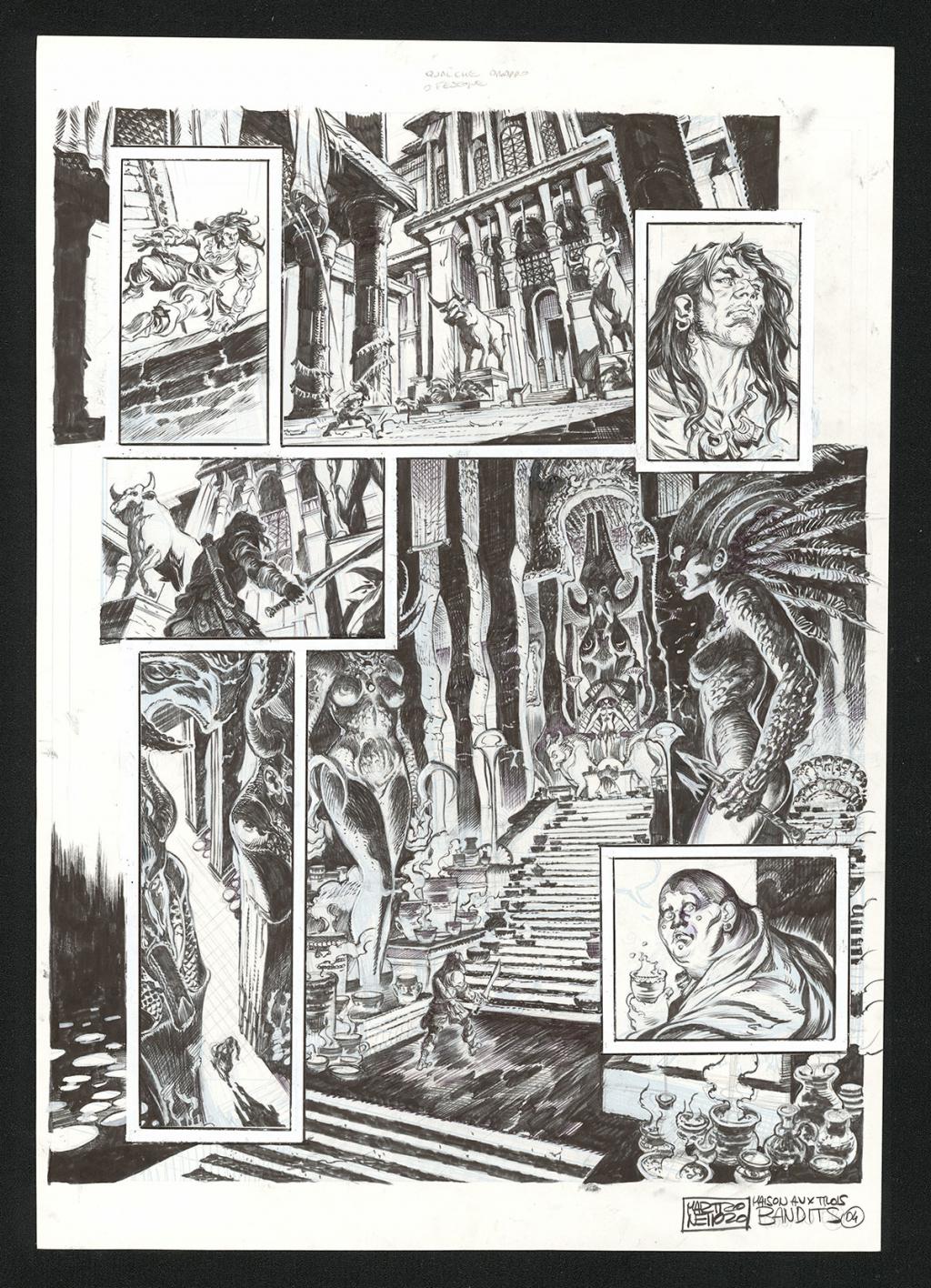 Planche originale n°4 - Paolo Martinello  - Encre de Chine sur papier - 5723