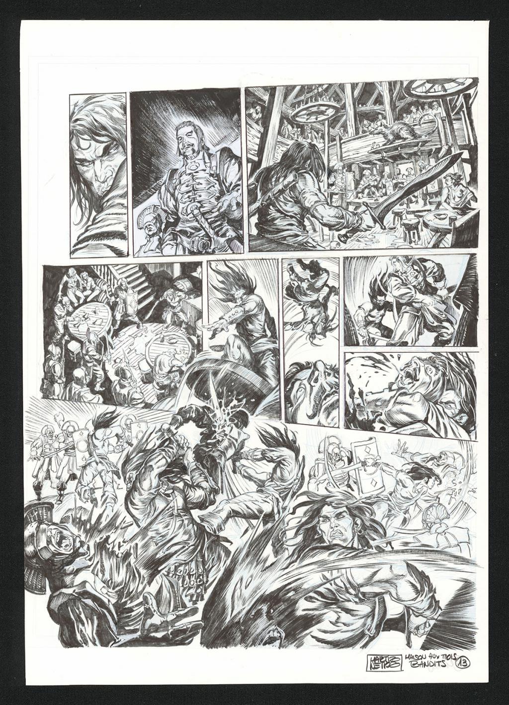 Planche originale
n°13 - Paolo Martinello  - Encre de Chine sur papier - 6442