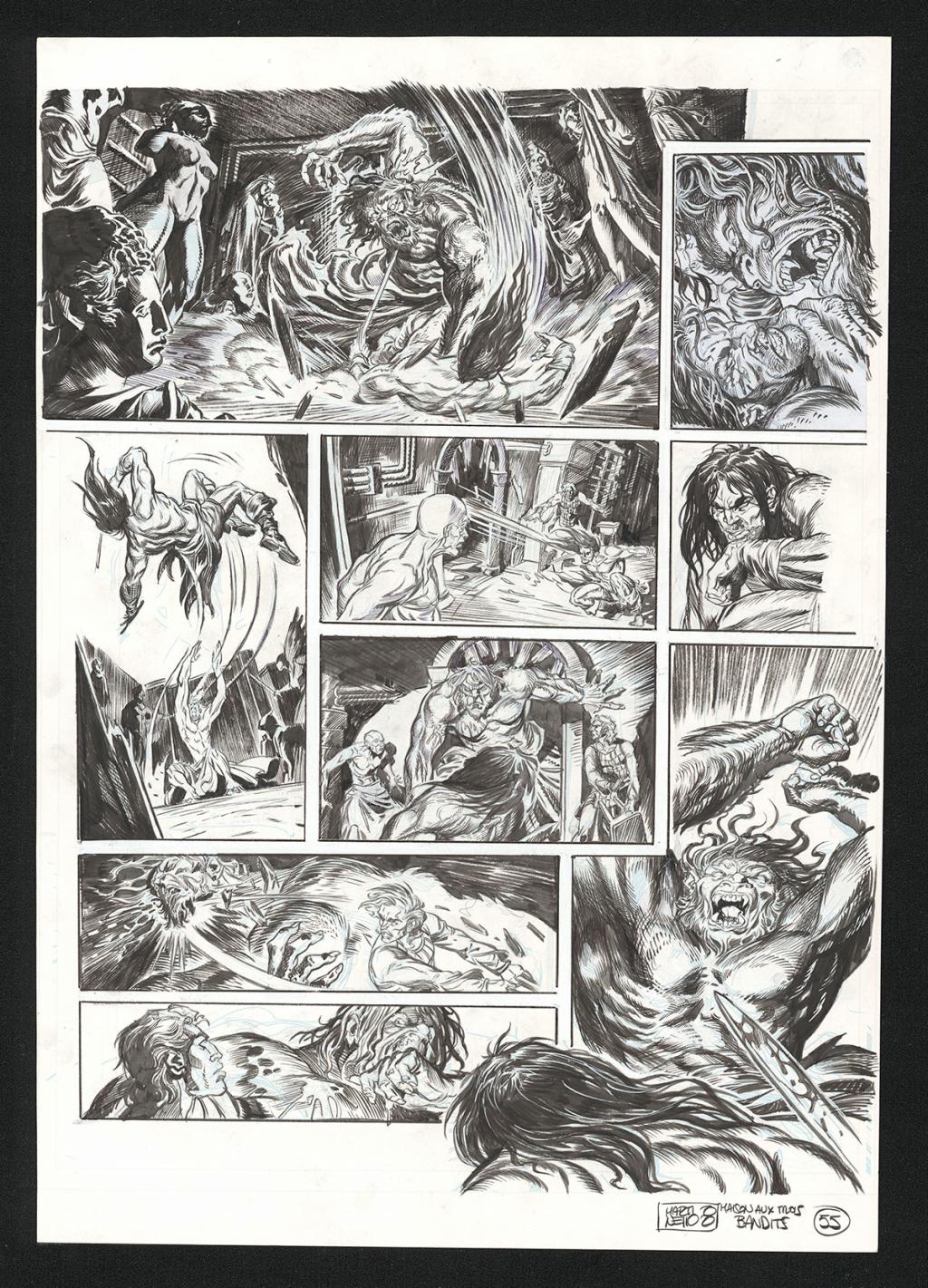 Planche originale n°55 - Paolo Martinello  - Encre de Chine sur papier - 5740