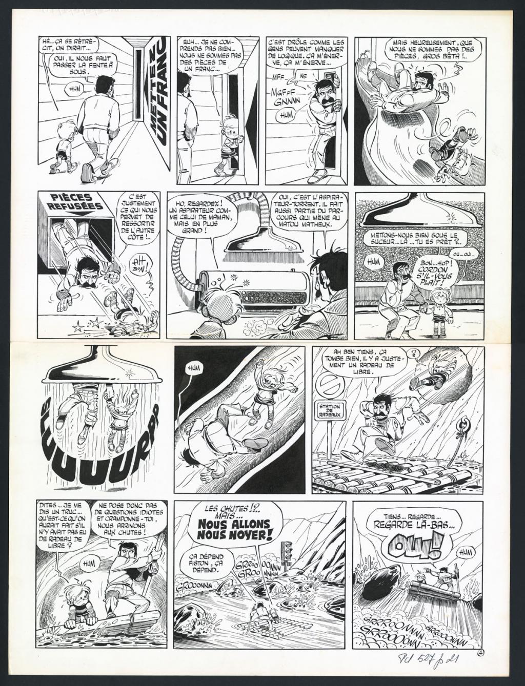 Planche originale n°4 pour l'histoire complète en 8 pages en hommage à Fred - Marcel Gotlib - Encre de Chine sur papier - 5873