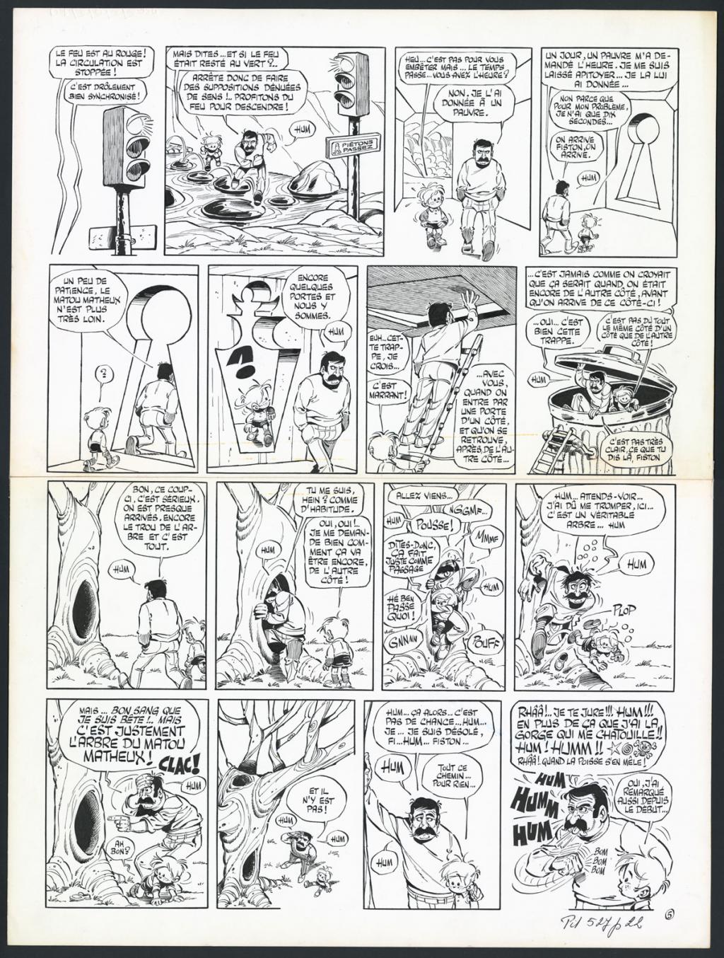 Planche originale n°5   pour l'histoire complète en 8 pages en hommage à Fred - Marcel Gotlib - Encre de Chine sur papier - 5874
