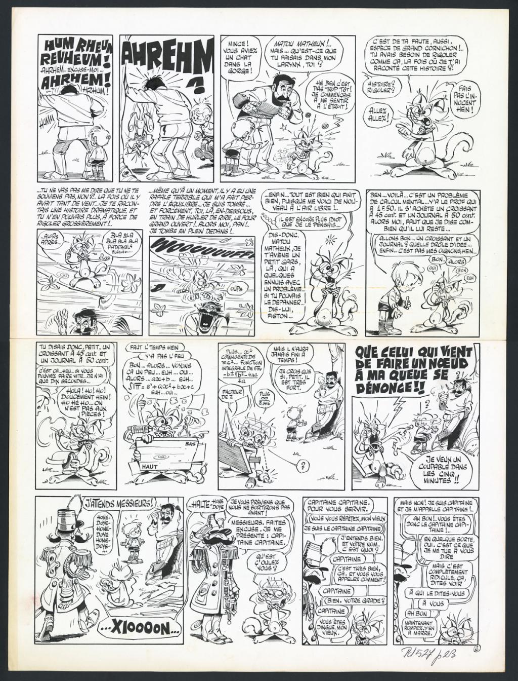 Planche originale n°6  pour l'histoire complète en 8 pages en hommage à Fred - Marcel Gotlib - Encre de Chine sur papier - 5875