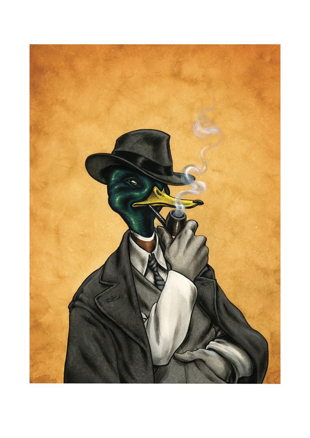 Illustration originale, commissaire magret - Guznag - Encres acryliques sur papier aquarelle - 6273