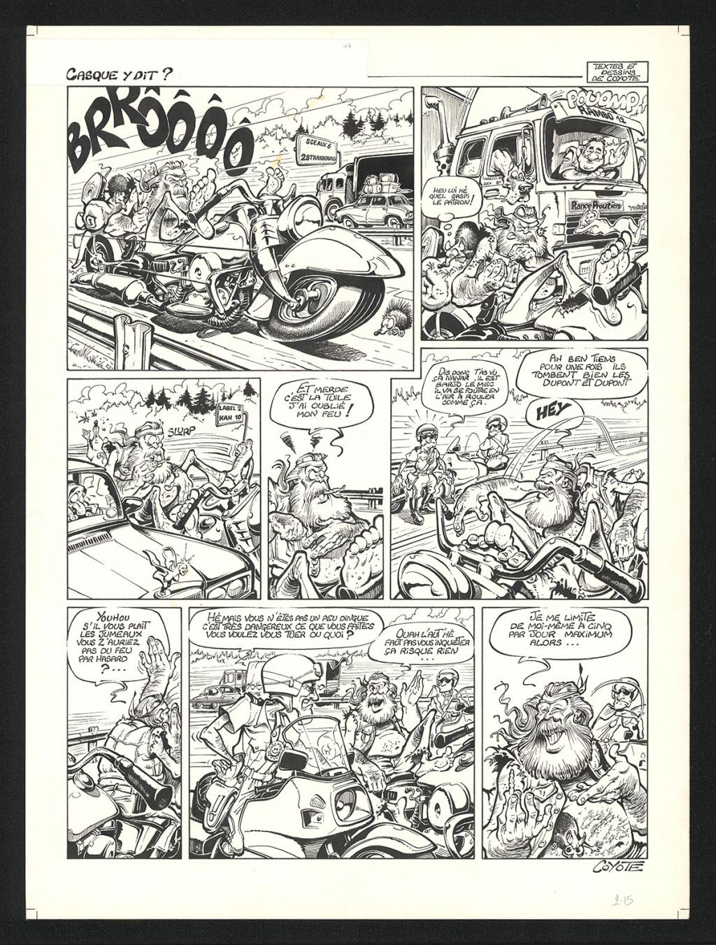 Planche originale de l'histoire Casque y dit - Coyote - Aquarelle et encre de Chine sur papier - 5804