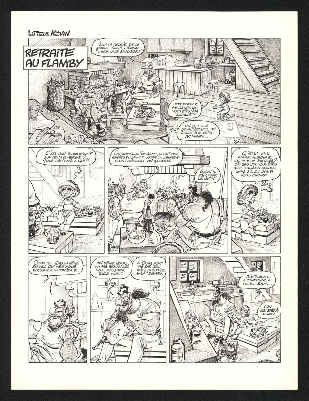 Planche originale n°1 de l'histoire Retraite au flamby - Coyote - Encre de Chine sur papier - 5399