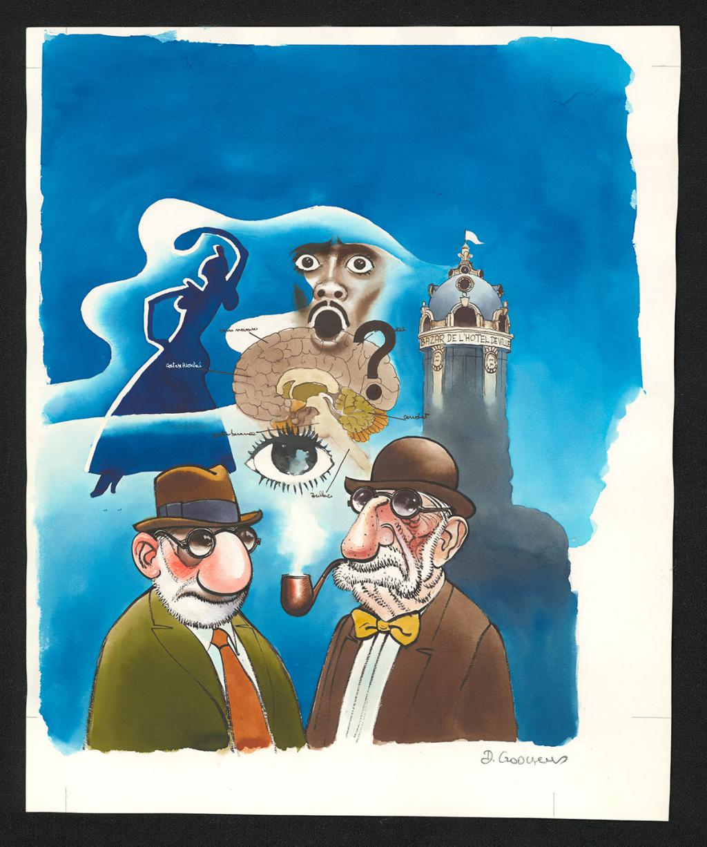 Couverture originale - Daniel Goossens - Encre de couleur et encre de Chine sur papier - 5795