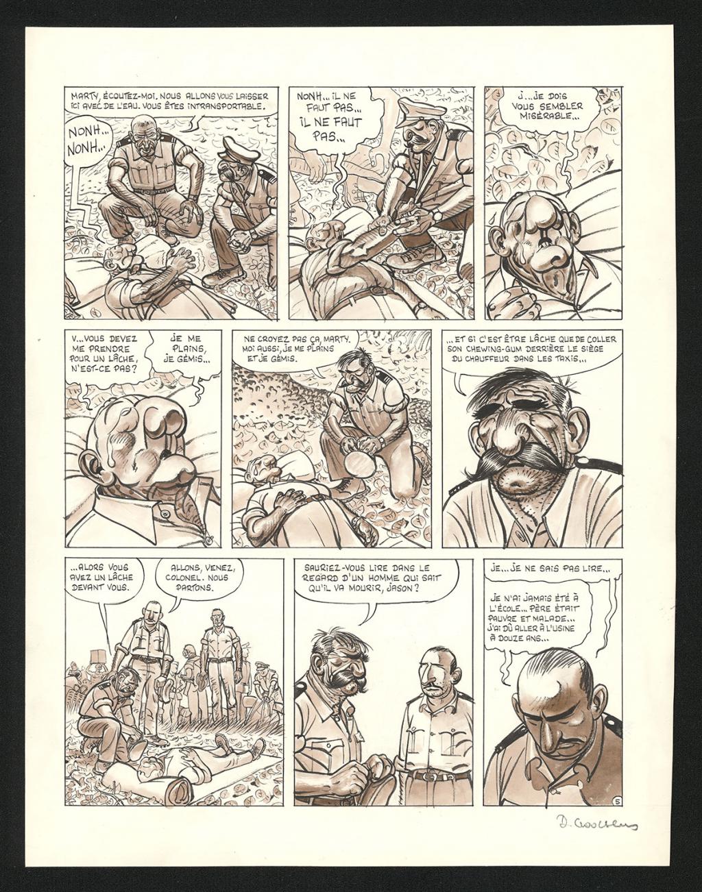 Planche originale n°5 de l'histoire Au coeur de la jungle - Daniel Goossens - Encre de Chine et lavis sur papier - 5326