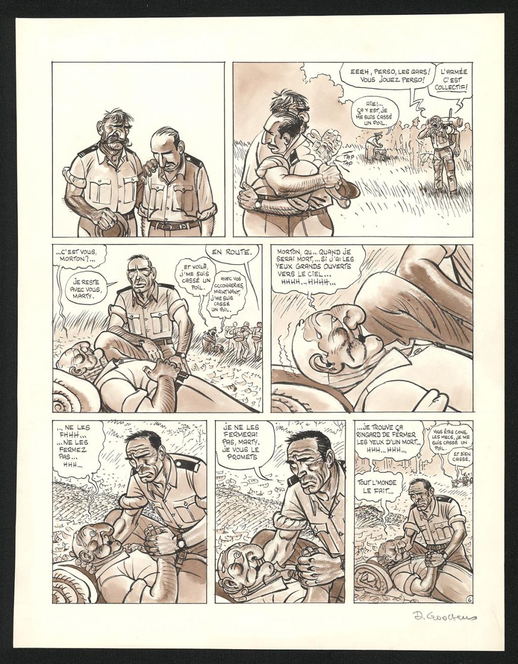 Planche originale n°6 de l'histoire Au coeur de la jungle - Daniel Goossens - Encre de Chine et lavis sur papier - 5327