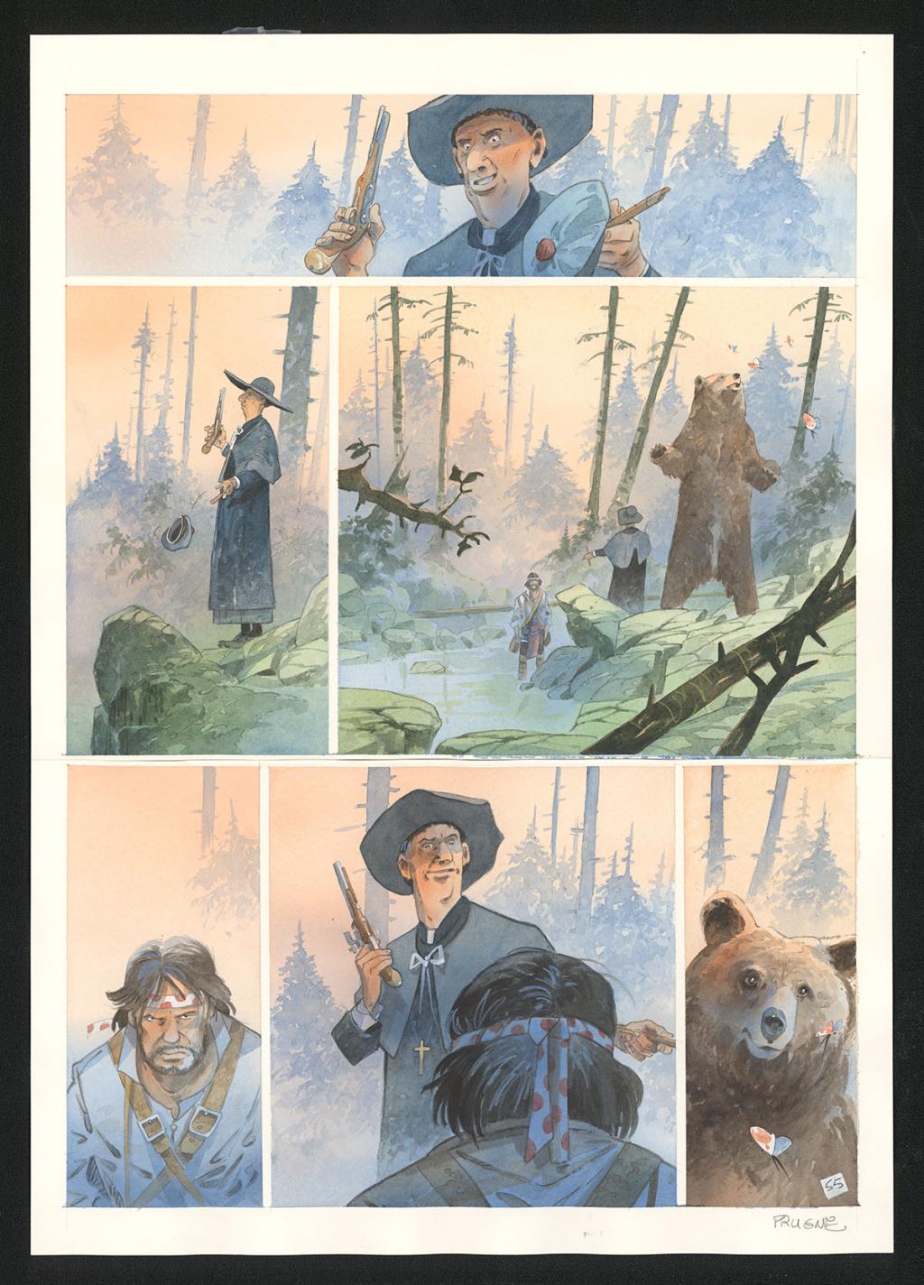 Planche originale 55 - Patrick Prugne - Aquarelle et crayon sur papier - 5323