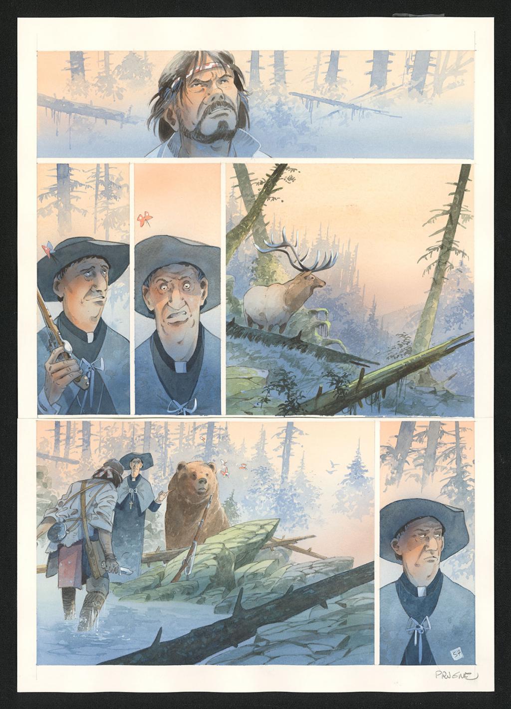 Planche originale 57 - Patrick Prugne - Aquarelle et crayon sur papier - 5324
