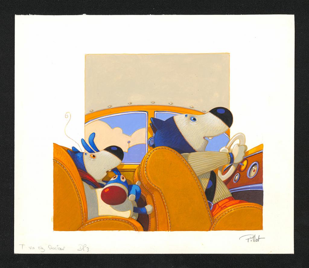 Illustration originale - Frédéric Pillot - Acrylique rehaussée de craie - 5388