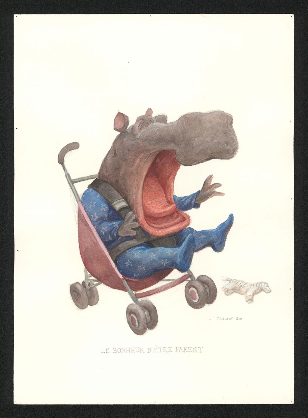 Illustration originale - Armel Gaulme - Aquarelle et crayon de couleur sur papier - 6085