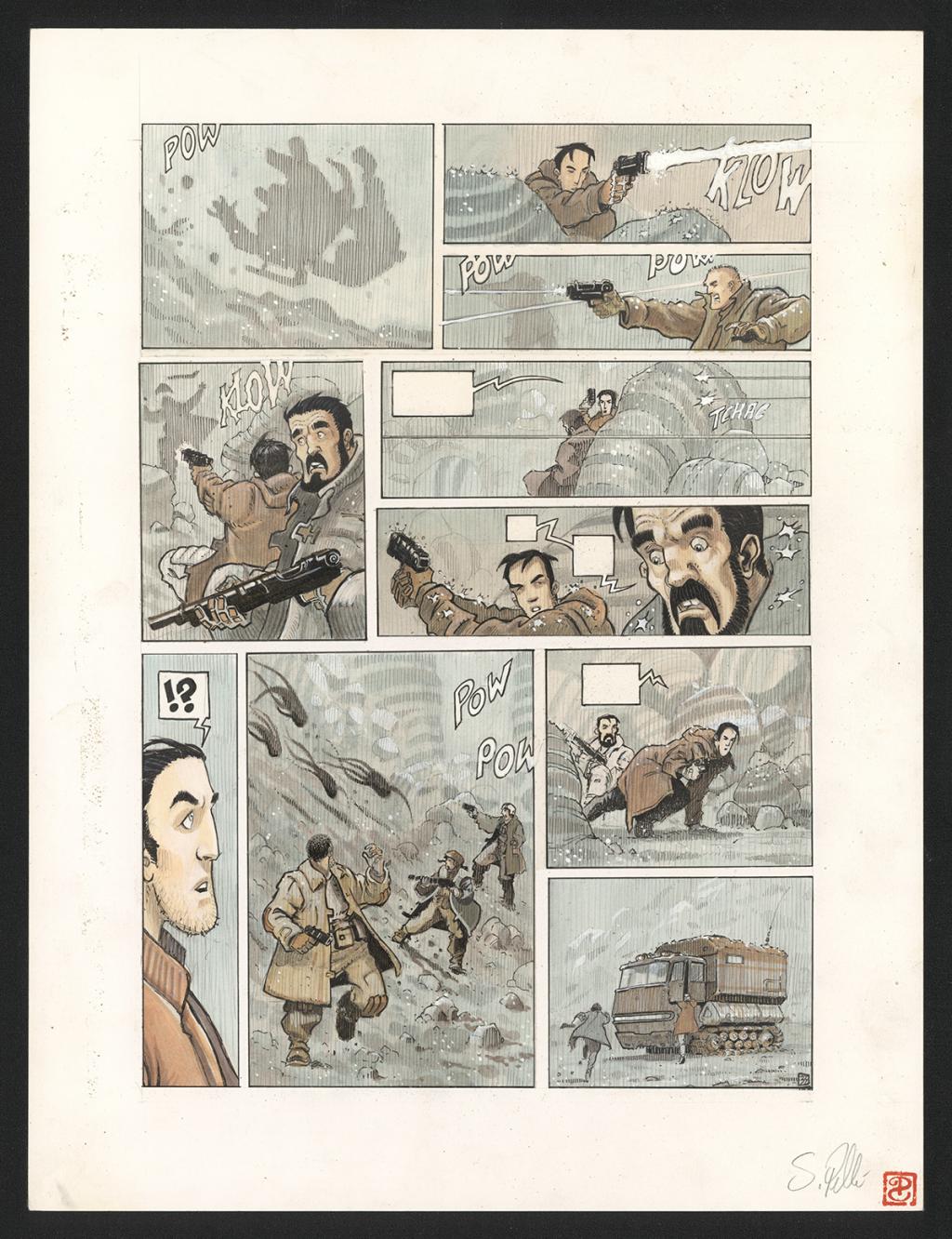 Planche originale n°33 - Serge Pellé - Acrylique, encres et crayon sur papier - 5254