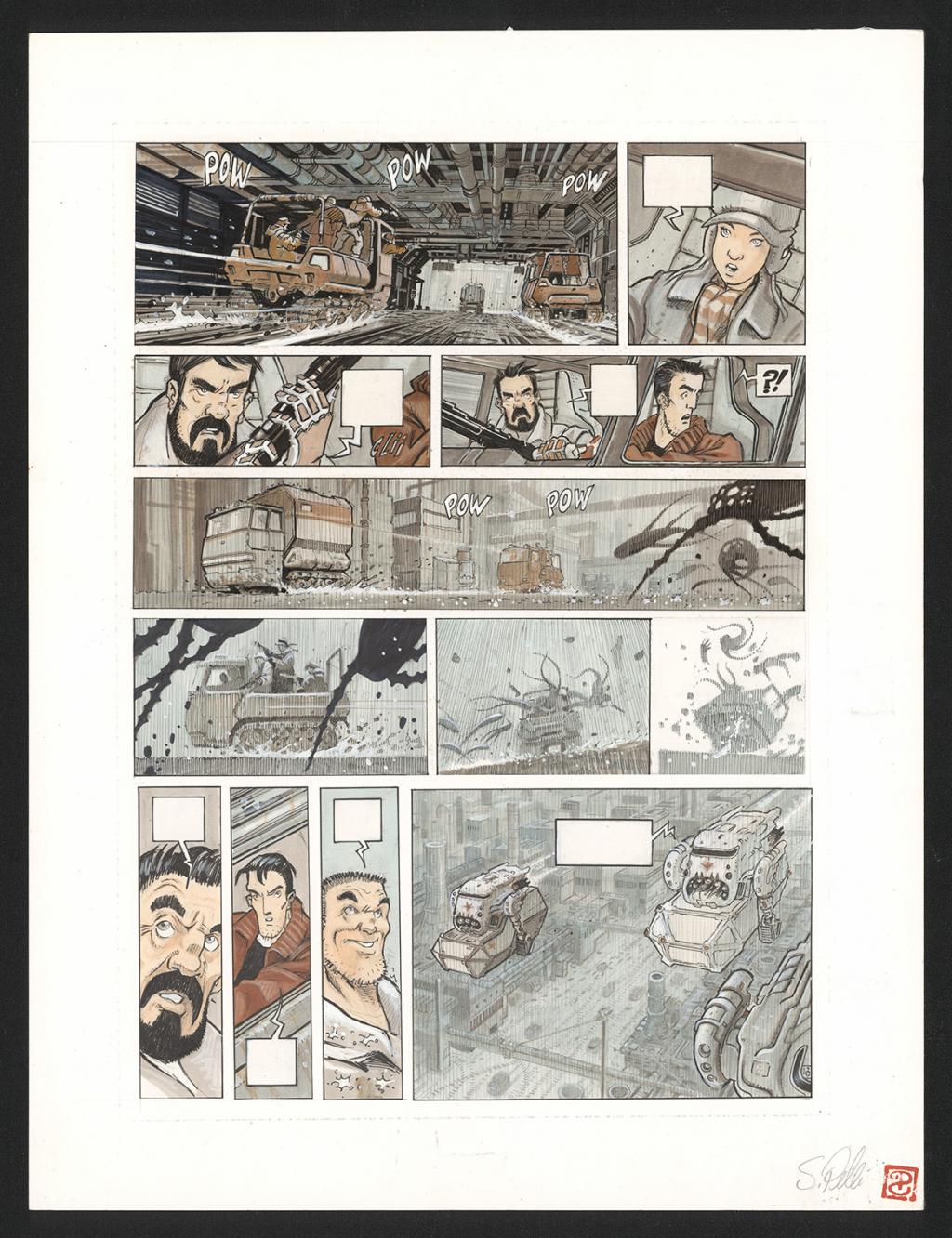 Planche originale n°43 - Serge Pellé - Acrylique, encres et crayon sur papier - 5256