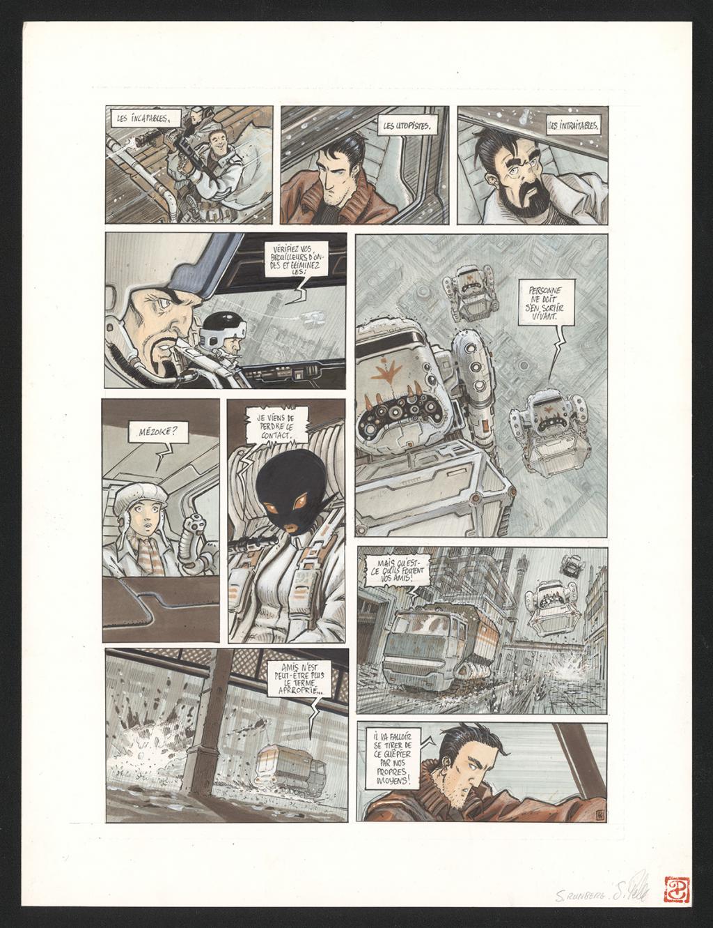 Planche originale n°44 - Serge Pellé - Acrylique, encres et crayon sur papier - 5257