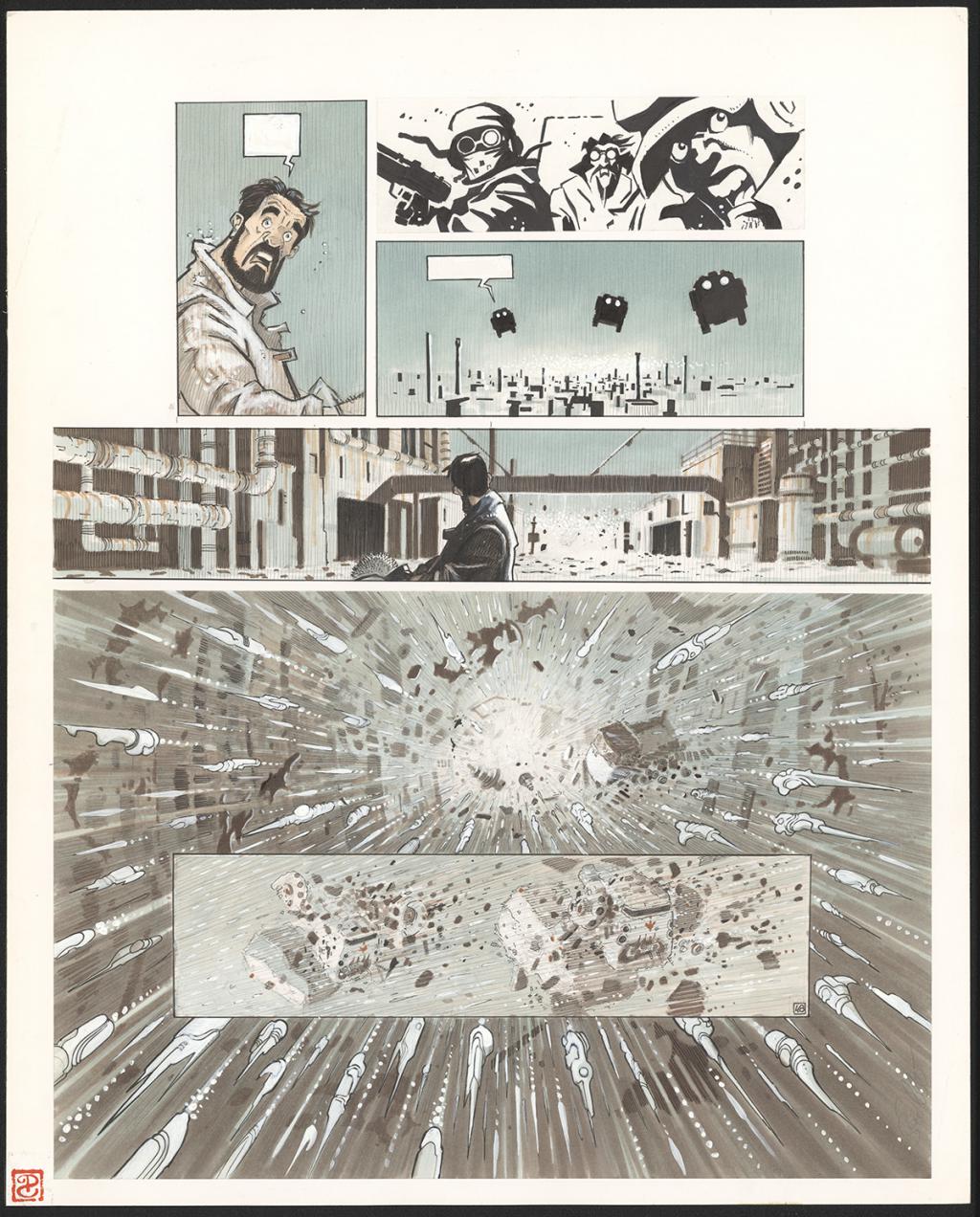 Planche originale n°48 - Serge Pellé - Acrylique, encres et crayon sur papier - 5258