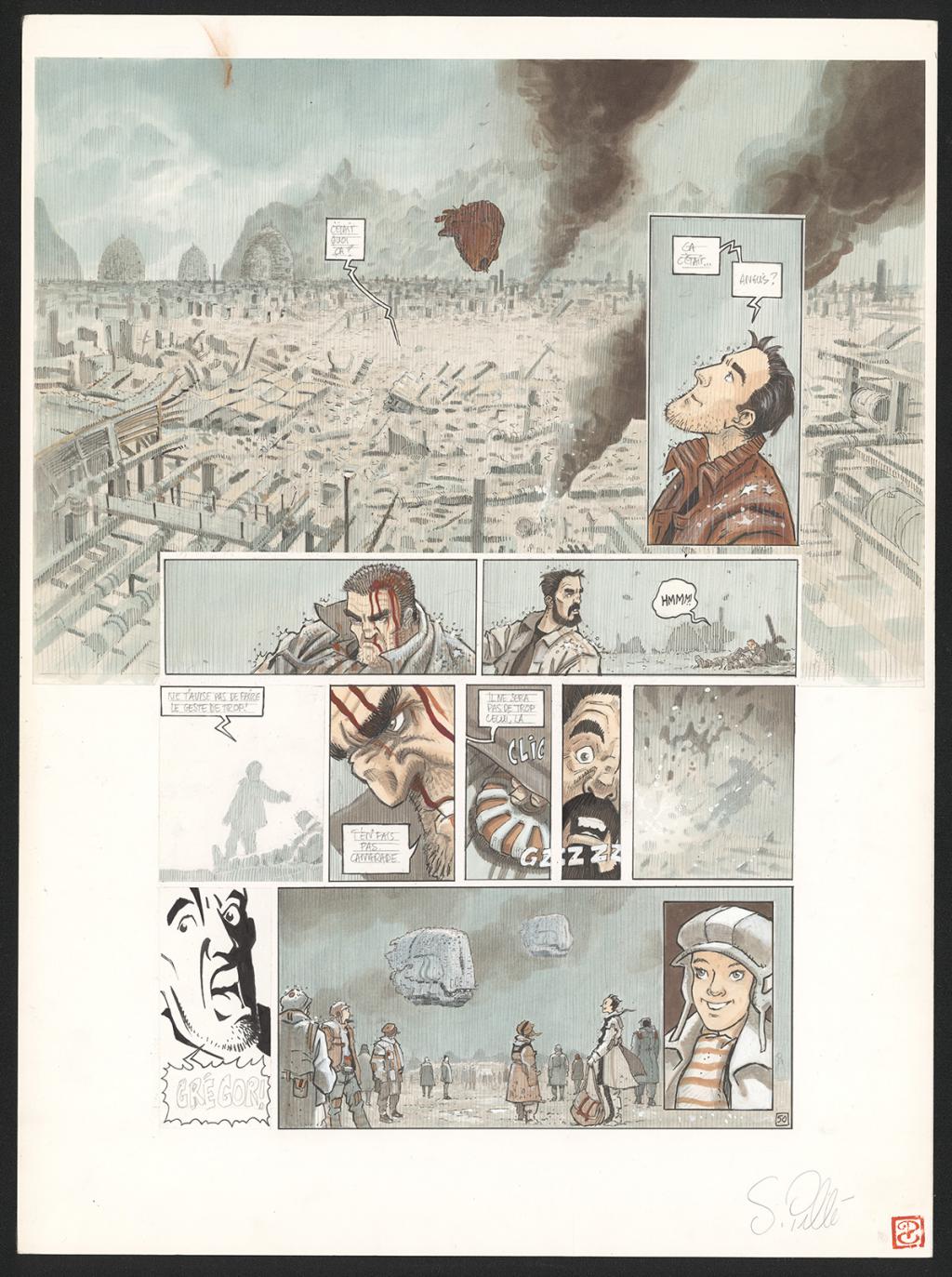 Planche originale n°50 - Serge Pellé - Acrylique, encres et crayon sur papier - 5259