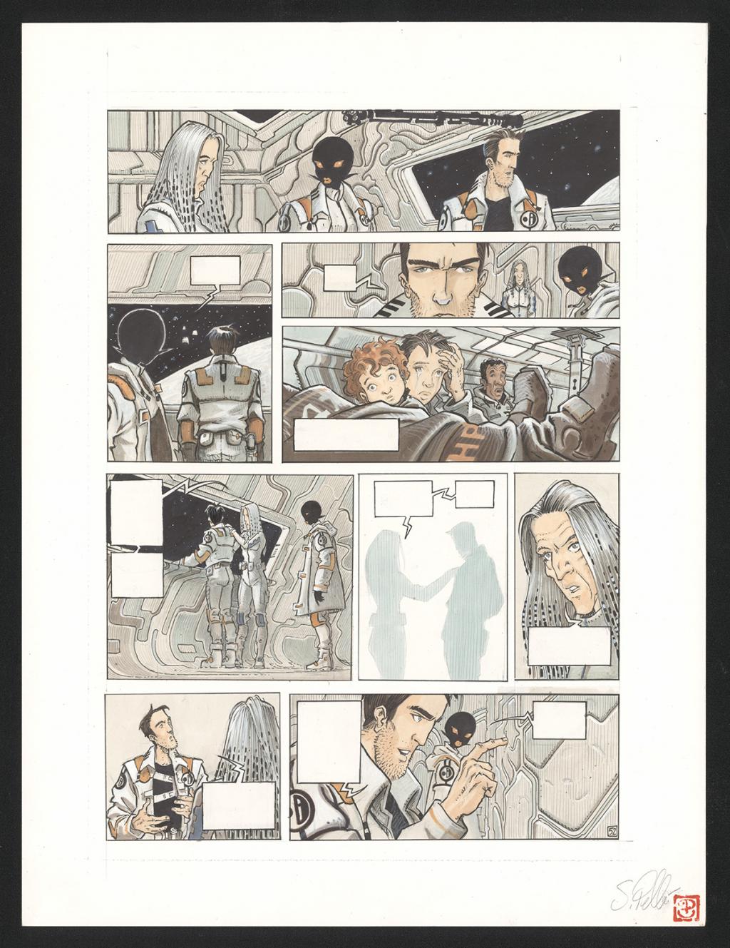 Planche originale n°52 - Serge Pellé - Acrylique, encres et crayon sur papier - 5260