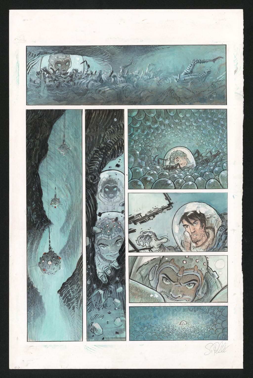 Planche originale n°2 - Serge Pellé - Acrylique, encres et crayon sur papier - 5262