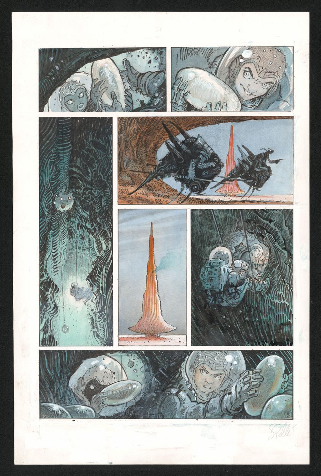 Planche originale n°3 - Serge Pellé - Acrylique, encres et crayon sur papier - 5263