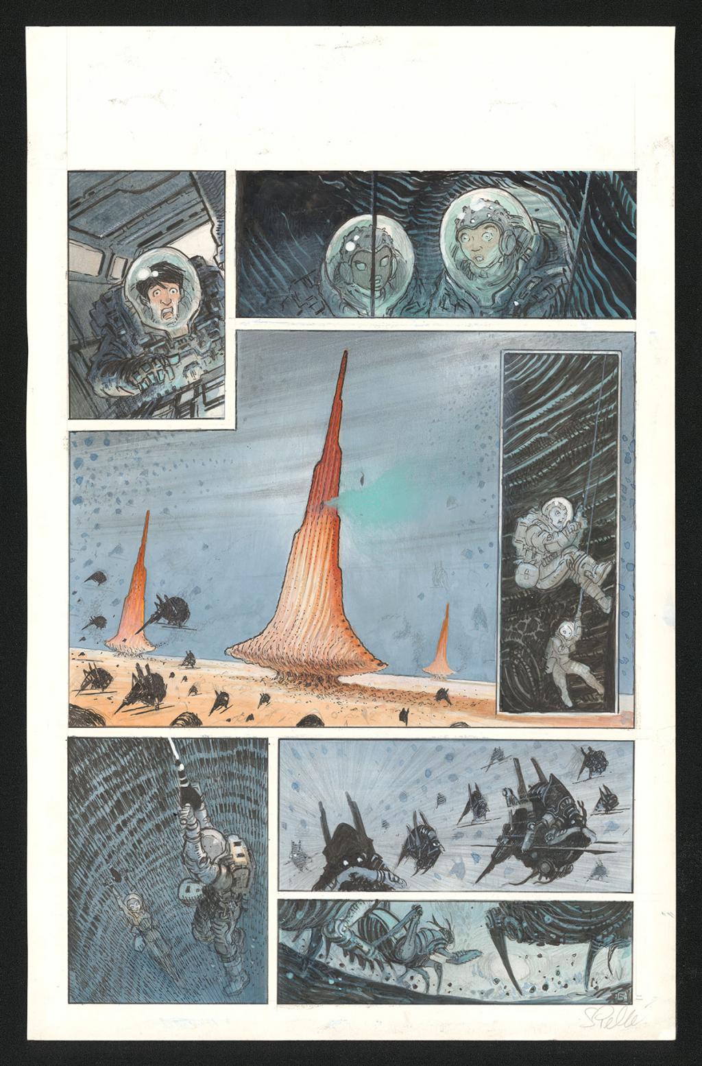 Planche originale n°5 - Serge Pellé - Acrylique, encres et crayon sur papier - 5264