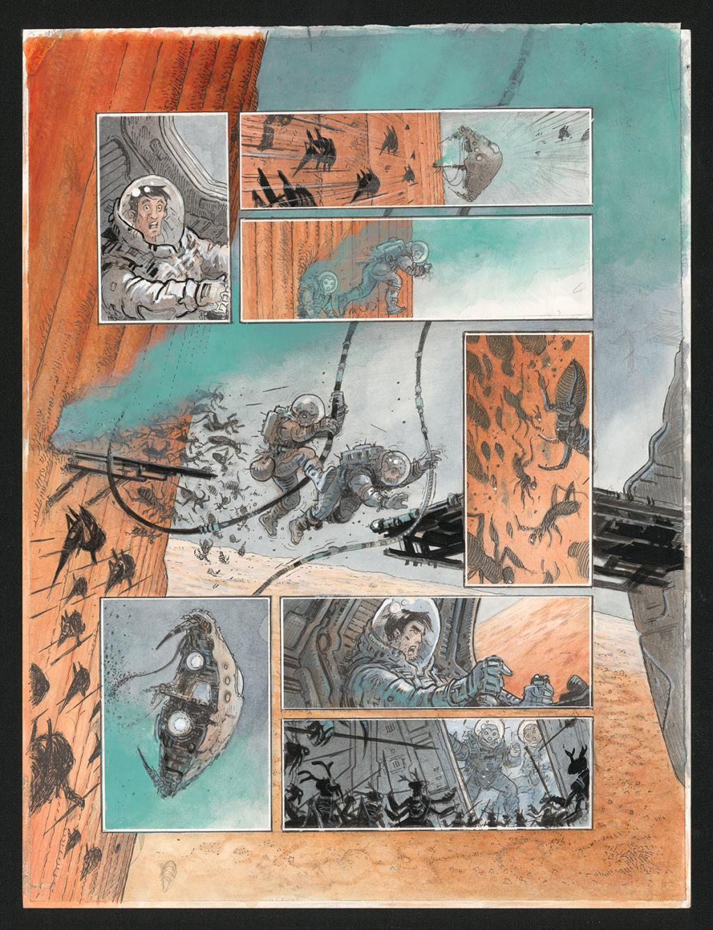 Planche originale n°6 - Serge Pellé - Acrylique, encres et crayon sur papier - 5836