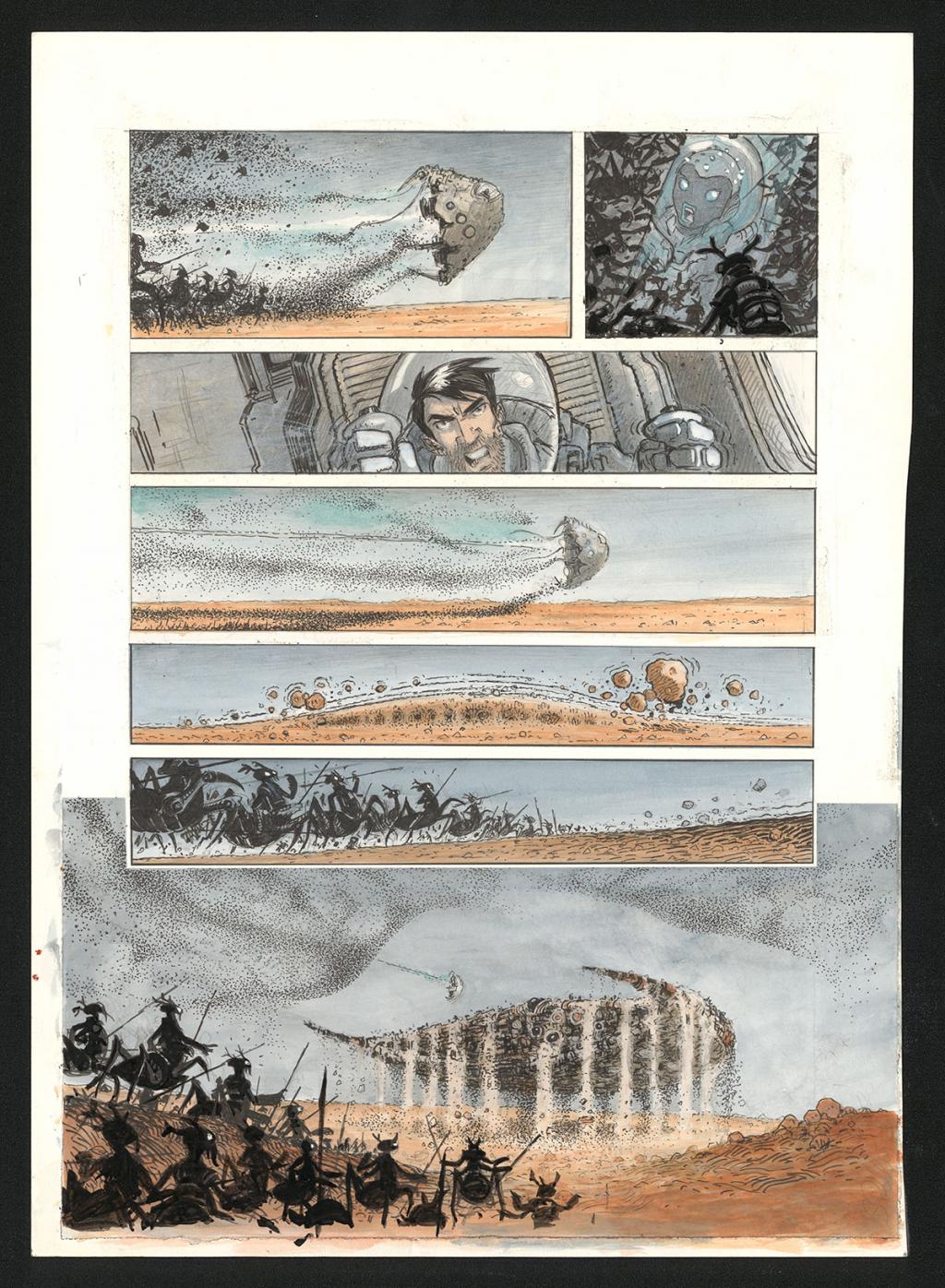 Planche originale n°7 - Serge Pellé - Acrylique, encres et crayon sur papier - 5265