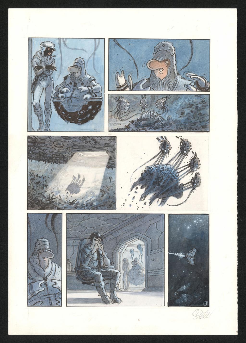 Planche originale n°15 - Serge Pellé - Acrylique, encres et crayon sur papier - 5268